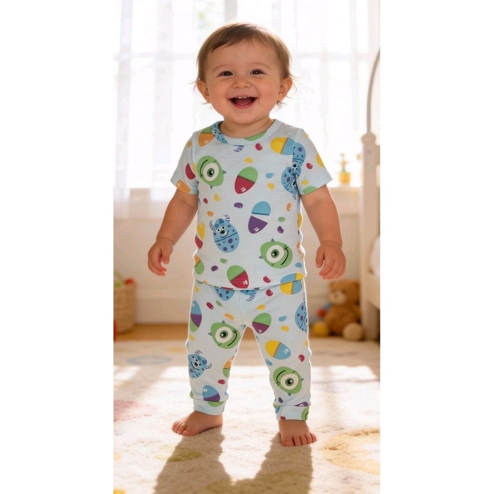 Disney Pixar Monsters Inc Toddler Easter Jelly Bean Pajama Set 18M NWT